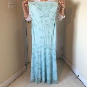 Formal aqua blue sequin formal dress